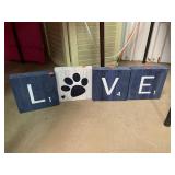 Wooden Scrabble Piece Dog Decor