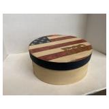 American Themed Wood Box (12in Dia.)