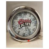 Coors Light Clock (Cracked Front, See Pics)