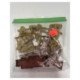 Lot of Plastic Tan Army Men with Bunkers