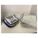 Lot of Baby Bibs & Blankets