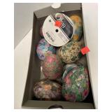 Lot of Decorated Eggs & Ribbons