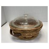 Glass Pyrex Dish with Basket