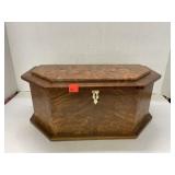 Ornate Felt Lined Wooden Box