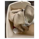 Trash Can & Blankets and Fabrics