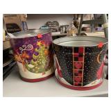 2 Large Tins with Sewing Supplies
