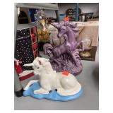 2 ct. of Unicorn Statues