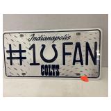 Indianapolis Colts Fan License plate.