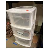 3 drawer plastic storage cart. 24in tall