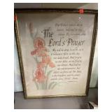 The Lords Prayer framed. 17.5x21.5 in