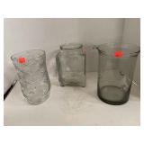 2 Glass Vases & Glass Jar