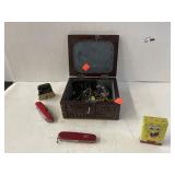 Decorative Jewelry Box with Misc Items