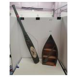 Wooden Boat & Oar Decor
