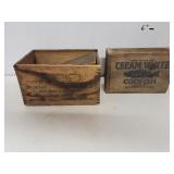 2 Cnt Vntg Advertisement Wood Boxes