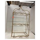 Gold Metal Birdcage shelf. Missing shelves