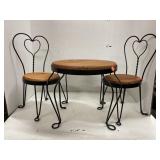 Doll size Bistro Set. Wood & metal. 14in tall