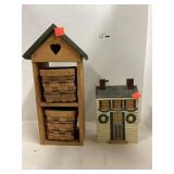 House theme lot. House shape basket holder &