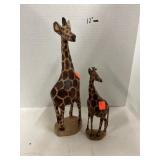 2pc Giraffe set. Hand carved in Kenya.