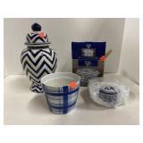 3 Blue & White porcelain pieces.
