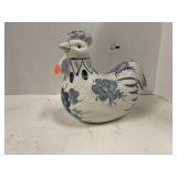 Blue & White ceramic Chicken.