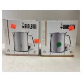 2 BIALETTI. Milk Pitcher. 16.9oz.