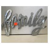 Metal "family" sign.  12x7