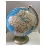 Globe on stand. 15in tall approx.