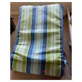 2 lounger size covered cushions.