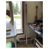 Vintage Metal Rake & Hoe