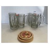 6 ct. of Beer Glasses & Coasters