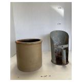 Vintage Jar & Metal Scoop