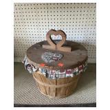 Vintage Picnic Basket with Fabric Liner