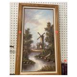 Frames Mill Oil Painting - approx. 16 in. x 28