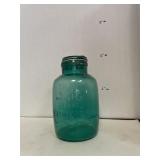 Green Glass 4 qt. Cookie Jar w/ Sealing Lid