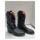 Mens Cowboy Boots with Red Accent Stripe - Size 8