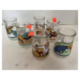 Winnie the Pooh drinking glasses. Welch