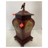Decor wi/ lid.  Bird theme. Asian inspired. 12in