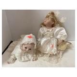 Porcelain dolls. Duck house.  Crawling baby &