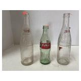 3 ct. - Vintage Glass Bottles (Coca Cola, Pepsi)