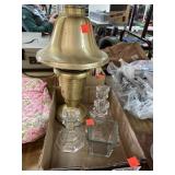 Lot of Oil Lamp & Candle Holders