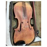 Vintage Violin, Bow, & Wooden Case