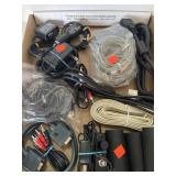 Lot of connectors, cords, chargers.  Etc.
