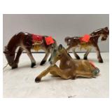 Lot of 3 Horse Figurines.