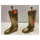 Brass Boots Bookends.  7.5in tall