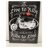 Metal Motorcycle Sign. 8.5x12in.