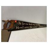 Hand Painted Vintage  Hand Saw. Joshua 24:15.