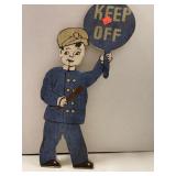 Vintage look Police Officer.  Wood Sign. 17.5in
