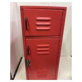 Red Metal Locker. 9x8.5x19.5 high