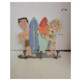 Metal Surfing Inspired Towel Hooks