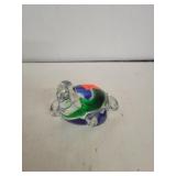 Glass Sea Turtle Paper Weight ( Small Chip)